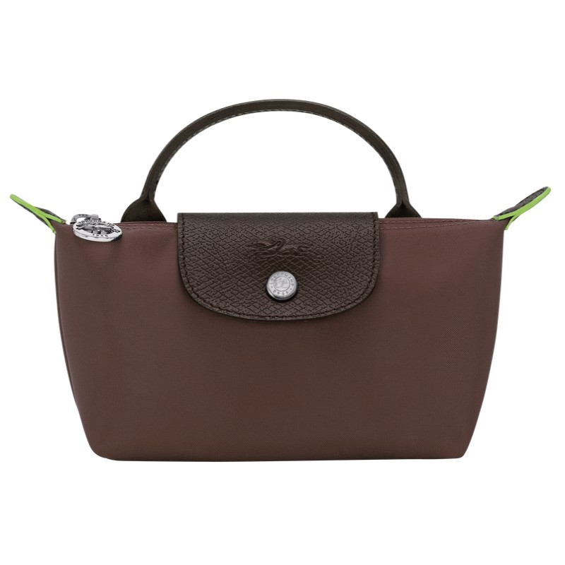 LONGCHAMP LE PLIAGE GREEN TROUSSE COSMÉTIQUE AVEC POIGNÉE MOKA