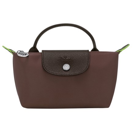 LONGCHAMP LE PLIAGE GREEN TROUSSE COSMÉTIQUE AVEC POIGNÉE MOKA