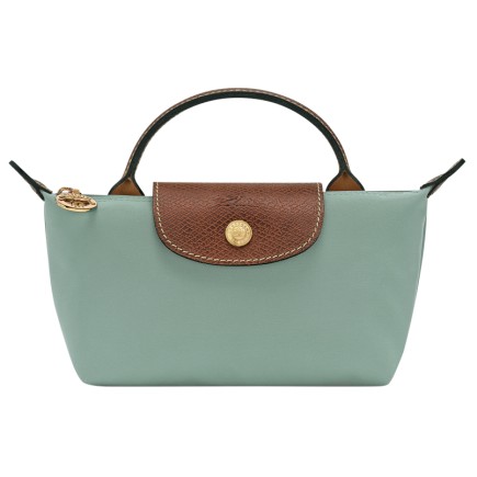 LONGCHAMP LE PLIAGE ORIGINAL TROUSSE COSMÉTIQUE AVEC POIGNÉE CÉLADON