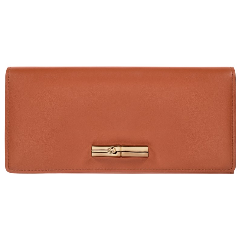 LONGCHAMP LE ROSEAU SLEEK PORTEFEUILLE LONG À RABAT ÉCORCE