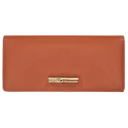 LONGCHAMP LE ROSEAU SLEEK PORTEFEUILLE LONG À RABAT ÉCORCE