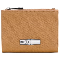 LONGCHAMP LE ROSEAU PORTEFEUILLE COMPACT NOIX