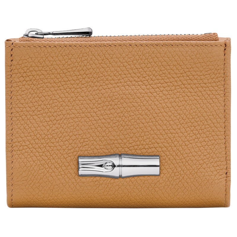 LONGCHAMP LE ROSEAU PORTEFEUILLE COMPACT NOIX