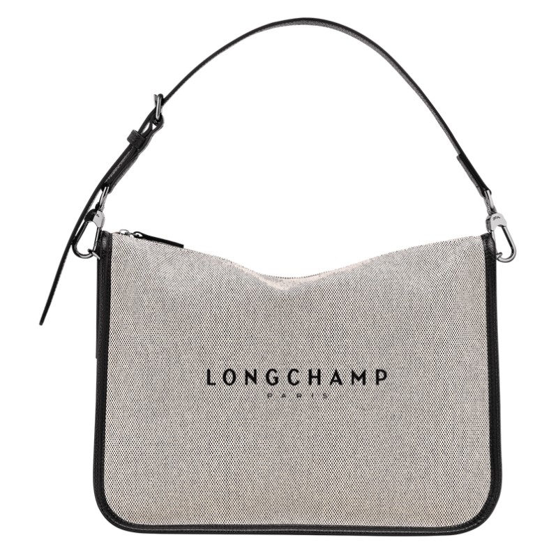 LONGCHAMP ESSENTIAL TOILE SAC BANDOULIÈRE S ÉCRU