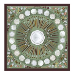 LONGCHAMP CARRÉ DE SOIE 70CM PALETTE D'ARTISTE ÉBÈNE