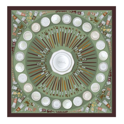 LONGCHAMP CARRÉ DE SOIE 70CM PALETTE D'ARTISTE ÉBÈNE