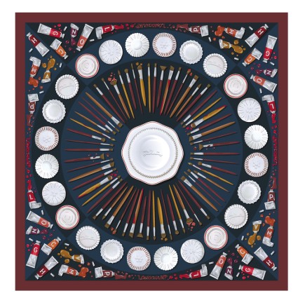 LONGCHAMP CARRÉ DE SOIE 70CM PALETTE D'ARTISTE GRENADE