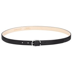 LONGCHAMP ARCHIVE CEINTURE FEMME NOIR BOUCLE ARGENTÉE