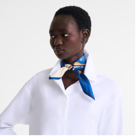 CARRÉ DE SOIE 50CM LONGCHAMP WORKER MARINE