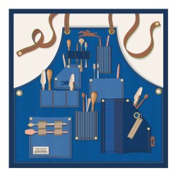 CARRÉ DE SOIE 50CM LONGCHAMP WORKER MARINE