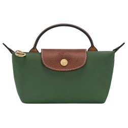 LONGCHAMP LE PLIAGE ORIGINAL TROUSSE COSMÉTIQUE AVEC POIGNÉE VERT ANGLAIS