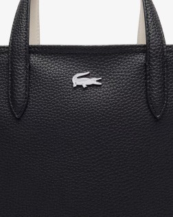 SAC CABAS VERTICAL RÉVERSIBLE NOIR FARINE LACOSTE