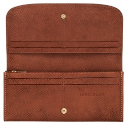 LONGCHAMP ÉPURE PORTEFEUILLE LONG À RABAT BRUN