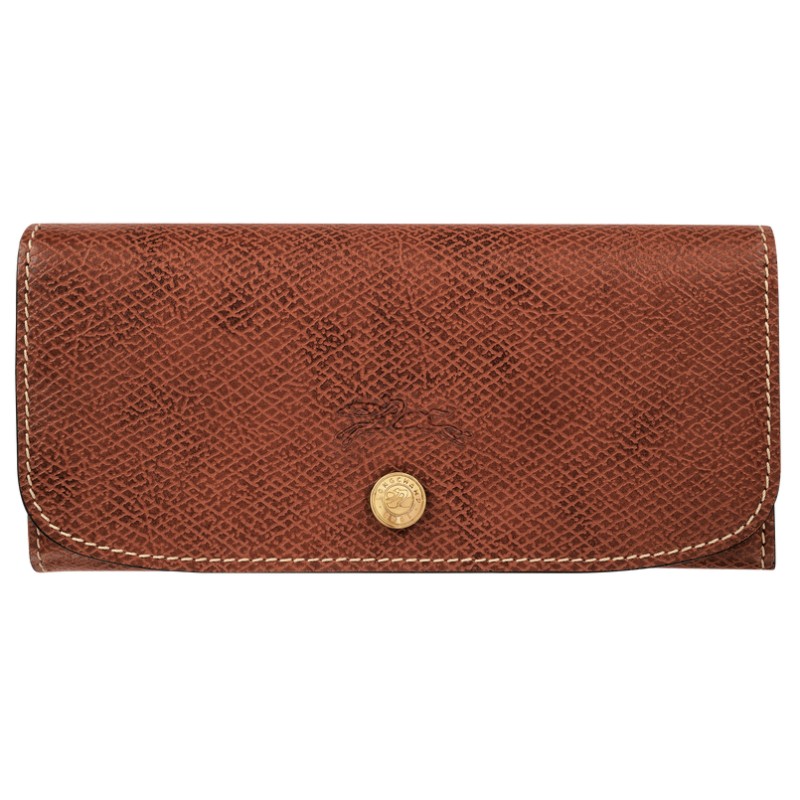 LONGCHAMP ÉPURE PORTEFEUILLE LONG À RABAT BRUN