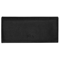 LONGCHAMP LE FOULONNÉ PORTEFEUILLE LONG À RABAT NOIR