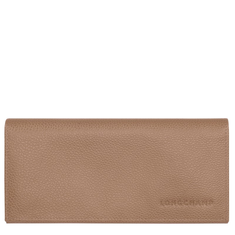 LONGCHAMP LE FOULONNÉ PORTEFEUILLE LONG À RABAT BISCUIT