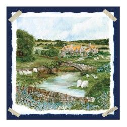 LONGCHAMP CARRÉ DE SOIE 70CM PASTORAL BEAUTY MARINE