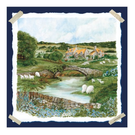 LONGCHAMP CARRÉ DE SOIE 70CM PASTORAL BEAUTY MARINE