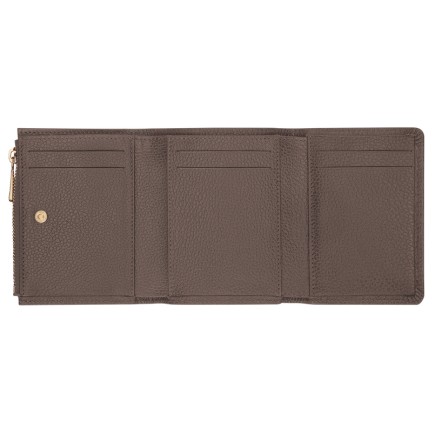 LONGCHAMP LE FOULONNÉ PORTEFEUILLE COMPACT TAUPE