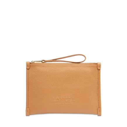 POCHETTE ZIPPÉ S AVEC DRAGONNE JOUR DE LANCEL CAMEL