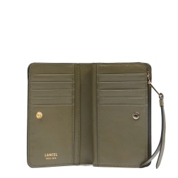 PORTEFEUILLE COMPACT ORIGAMI DE LANCEL KAKI FONCÉ