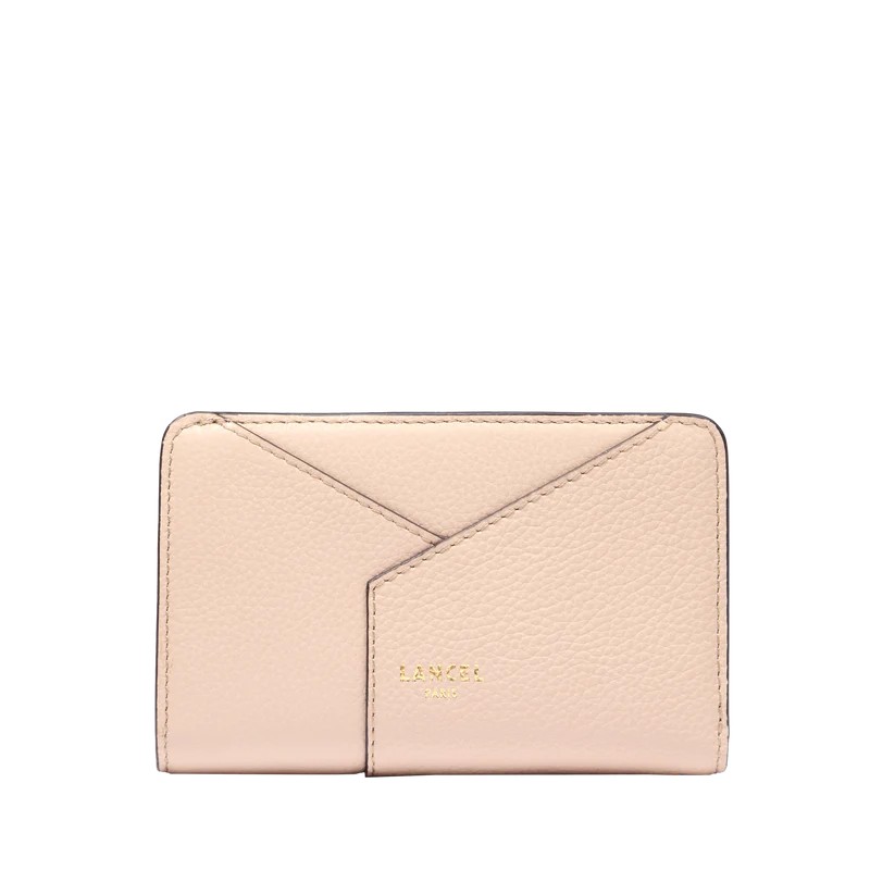 PORTEFEUILLE COMPACT ENVELOPPE DE LANCEL CAPPUCCINO