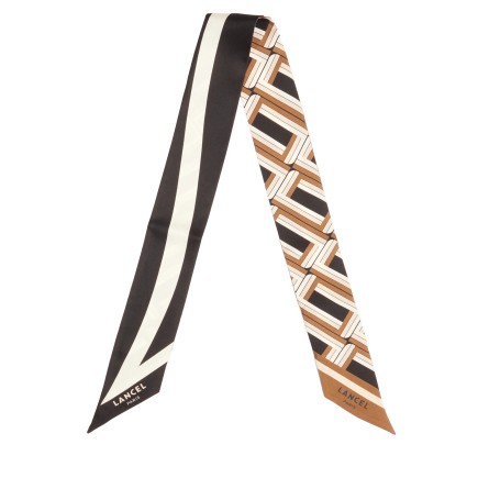 BANDEAU DE SOIE LANCEL MONOGRAMME MULTICO  NOIR