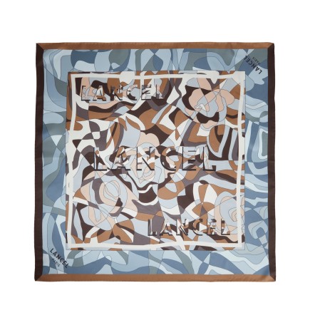 CARRÉ DE SOIE 70CM MOTIF PUZZLE LANCEL MULTI BLEU