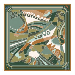 LONGCHAMP CARRÉ DE SOIE 90CM LONGCHAMP LEAGUE MUSCADE