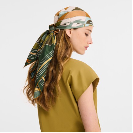 LONGCHAMP CARRÉ DE SOIE 90CM LONGCHAMP LEAGUE MUSCADE