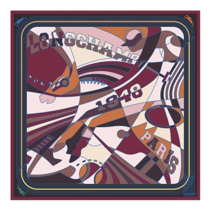 LONGCHAMP CARRÉ DE SOIE 90CM LONGCHAMP LEAGUE BORDEAUX