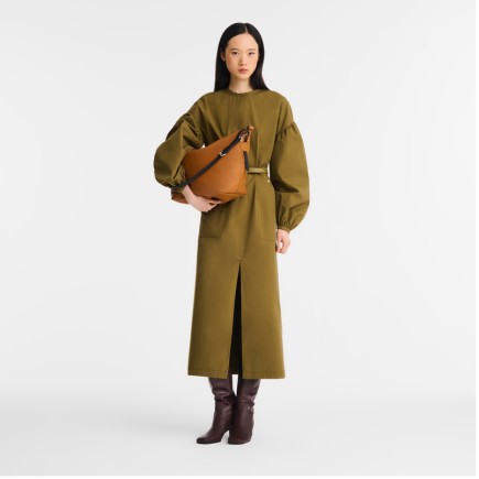 LONGCHAMP LE SLOUCHY CUIR SAC PORTÉ ÉPAULE M CAJOU