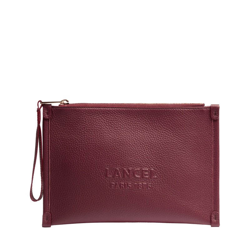 POCHETTE ZIPPÉ S AVEC DRAGONNE JOUR DE LANCEL CASSIS