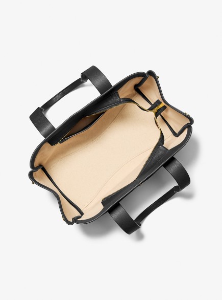 GRAND CABAS ROMEE EN CUIR GRAINÉ NOIR MK