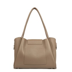 SAC CABAS ÉPAULE IDA DOUBLE TAUPE IN OR LANCASTER