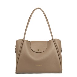 SAC CABAS ÉPAULE IDA DOUBLE TAUPE IN OR LANCASTER