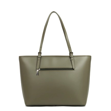 SAC SHOPPING SMOOTH KAKI FUMÉ LANCASTER