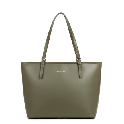 SAC SHOPPING SMOOTH KAKI FUMÉ LANCASTER