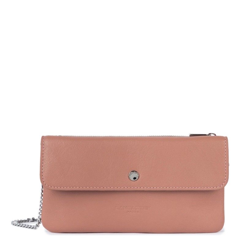 DOUBLE POCHETTE SOFT PM ROSE CENDRE LANCASTER DOUBLE POCHETTE SOFT PM ROSE CENDRE LANCASTER