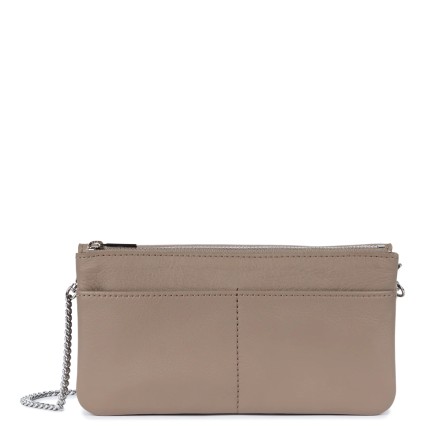 DOUBLE POCHETTE SOFT PM GALET FONCÉ LANCASTER