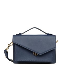 SAC TROTTEUR BLEU MER LANCASTER X ZOÉ EN CUIR DE VACHETTE RECYCLÉ