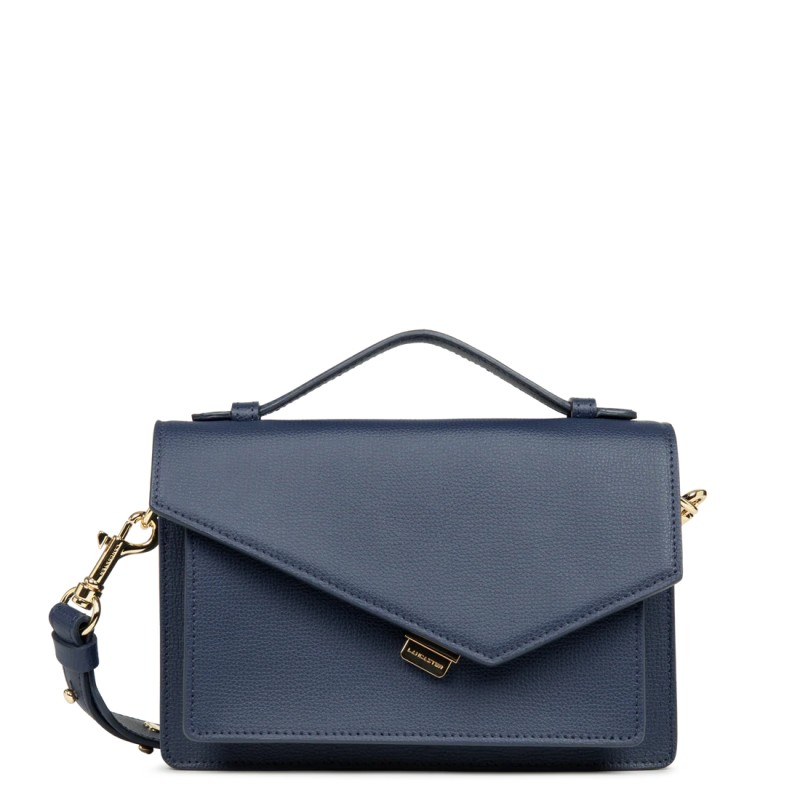 SAC TROTTEUR BLEU MER LANCASTER X ZOÉ EN CUIR DE VACHETTE RECYCLÉ