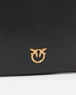 SAC À BANDOULIÈRE CLASSIC FLAT LOVE BAG SIMPLY NOIR/DORÉ PINKO