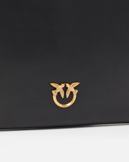 SAC À BANDOULIÈRE CLASSIC FLAT LOVE BAG SIMPLY NOIR/DORÉ PINKO