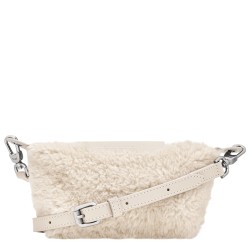 LONGCHAMP LE PLIAGE SHEARLING POCHETTE XS ÉCRU