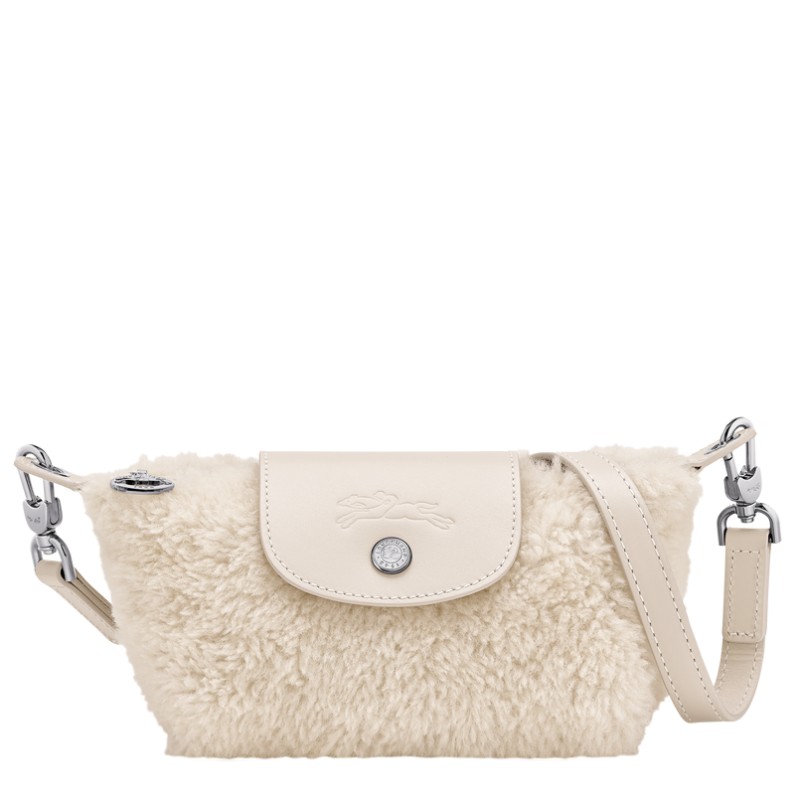 LONGCHAMP LE PLIAGE SHEARLING POCHETTE XS ÉCRU LONGCHAMP LE PLIAGE SHEARLING POCHETTE XS ÉCRU
