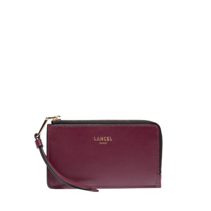 PORTE CARTES ZIPPÉ ORIGAMI DE LANCEL CASSIS