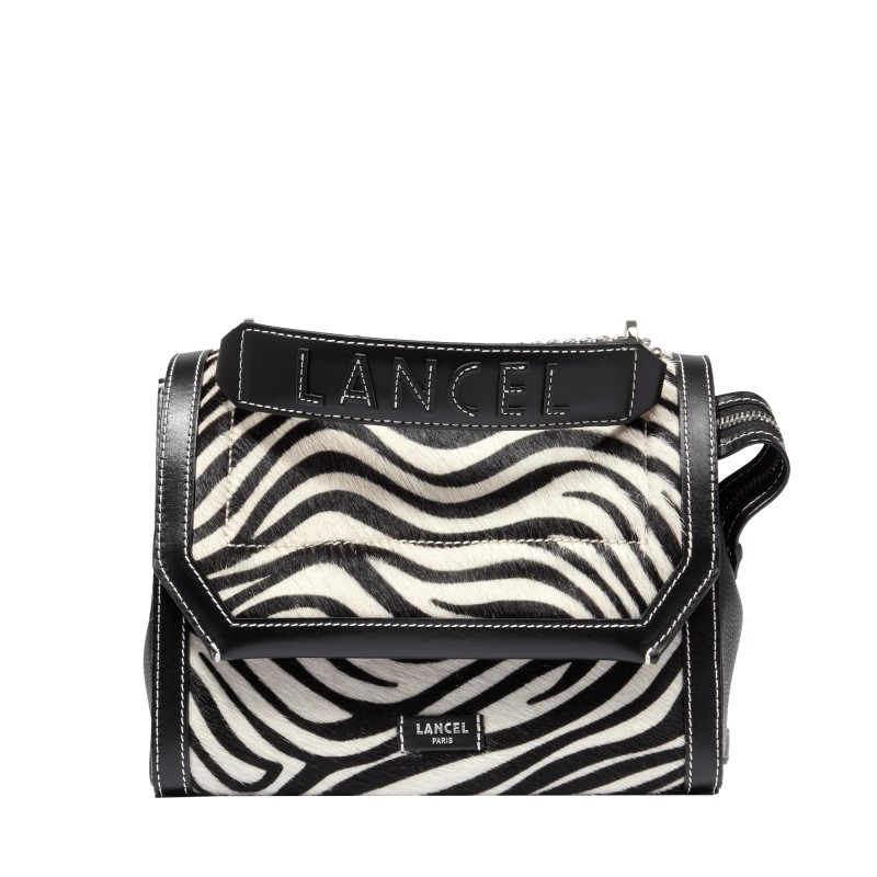 SAC À RABAT M NINON DE LANCEL ZEBRA MANIA NOIR/BLANC