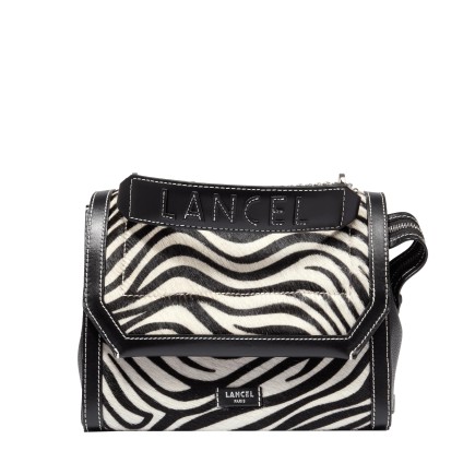 SAC À RABAT M NINON DE LANCEL ZEBRA MANIA NOIR/BLANC