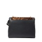 SAC À RABAT M NINON DE LANCEL LÉOPARD MANIA  MULTICO NOIR